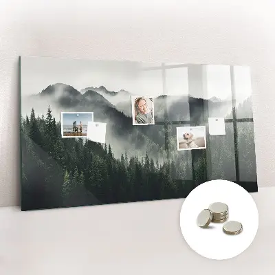 Magnetic wall board with forest landscape