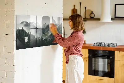 Magnetic wall board with forest landscape