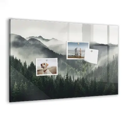 Magnetic wall board with forest landscape