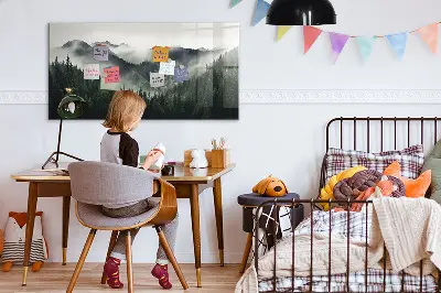 Magnetic wall board with forest landscape