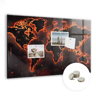 Magnetic World Map Wall Board
