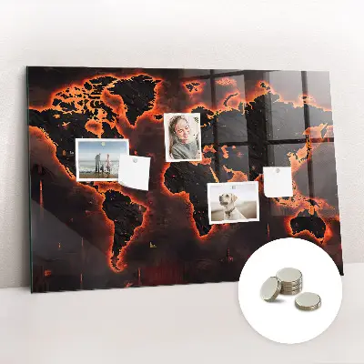 Magnetic World Map Wall Board