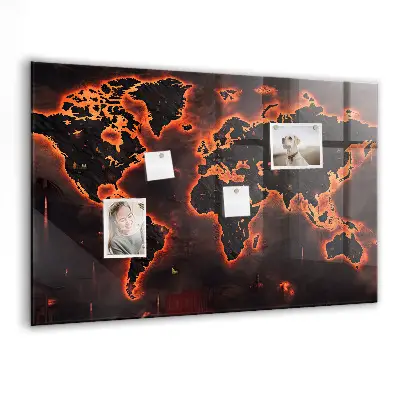 Magnetic wall board World map