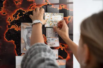 Magnetic World Map Wall Board