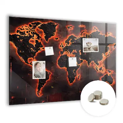 Magnetic wall board World map