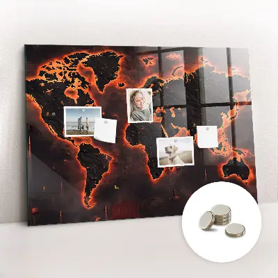 Magnetic wall board World map