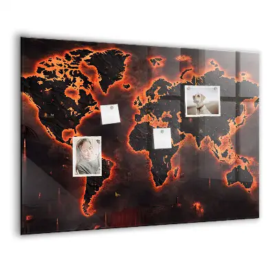 Magnetic wall board World map