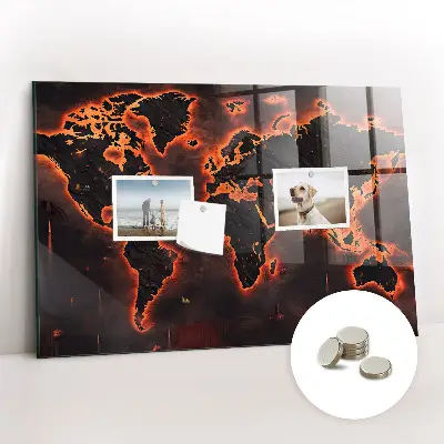 Magnetic wall board World map