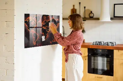 Magnetic wall board World map