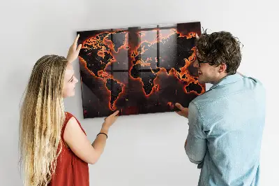 Magnetic World Map Wall Board