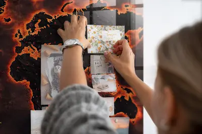 Magnetic wall board World map
