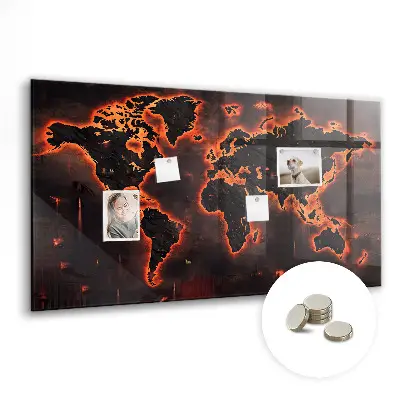Magnetic wall board World map