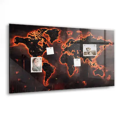 Magnetic wall board World map
