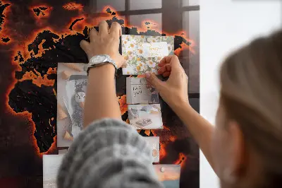 Magnetic wall board World map