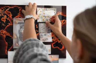 Magnetic wall board World map