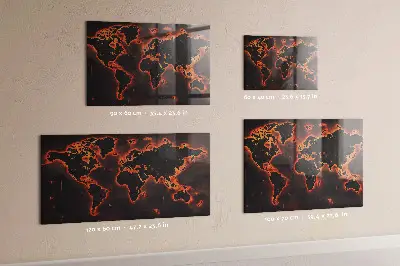 Magnetic wall board World map