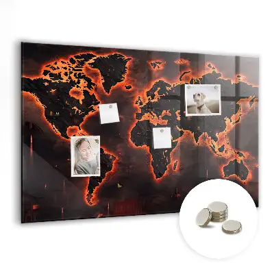 Magnetic World Map Wall Board