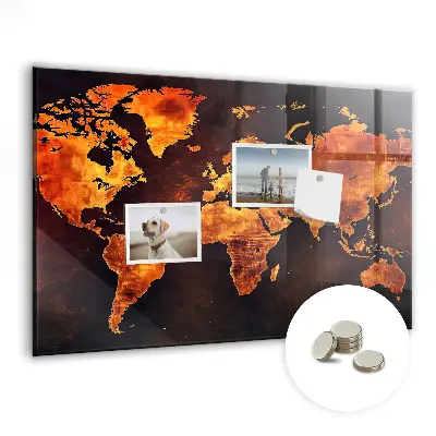 World map magnetic board