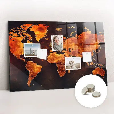 World map magnetic board