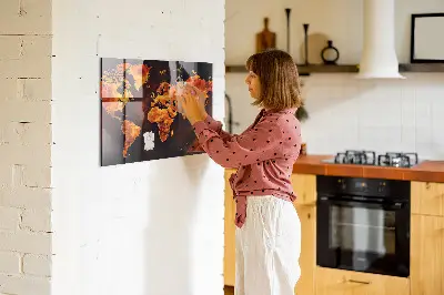World map magnetic board