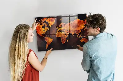 World map magnetic board