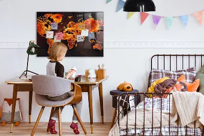 World map magnetic board