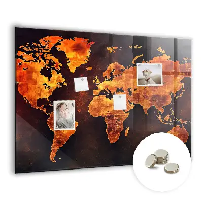 World map magnetic board