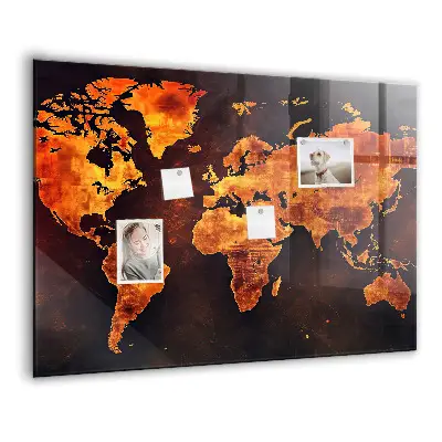 World map magnetic board