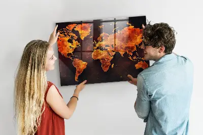 World map magnetic board