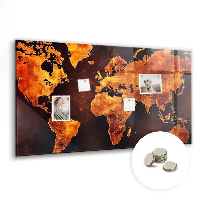World map magnetic board