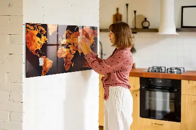 World map magnetic board