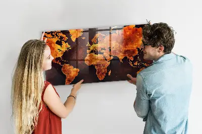 World map magnetic board