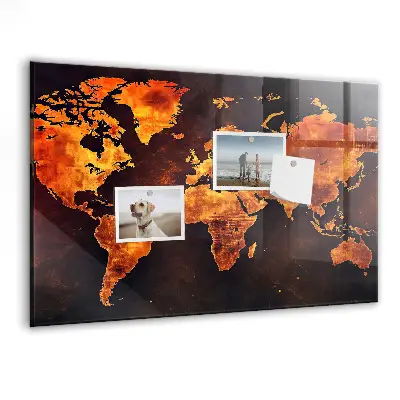 World map magnetic board