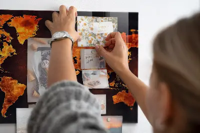 World map magnetic board