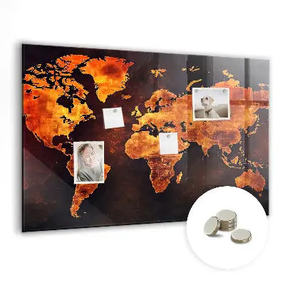 World map magnetic board