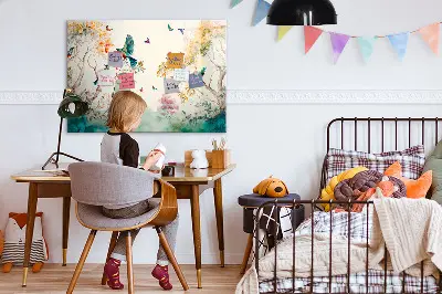 Magnetic glass dry erase board featuring a floral bird and nature design