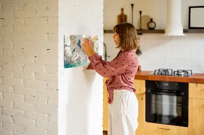 Magnetic glass dry erase board featuring a floral bird and nature design