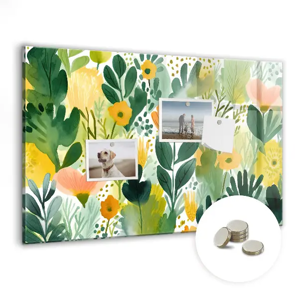 Watercolor Flowers Magnetic Board