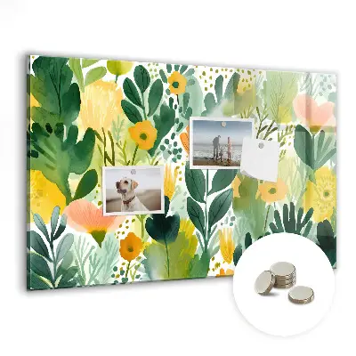 Watercolor Flowers Magnetic Board