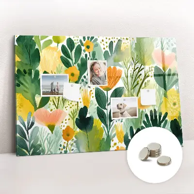 Watercolor Flowers Magnetic Board
