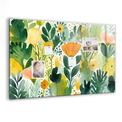 Watercolor Flowers Magnetic Board
