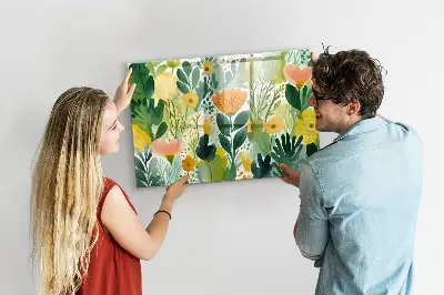 Watercolor Flowers Magnetic Board