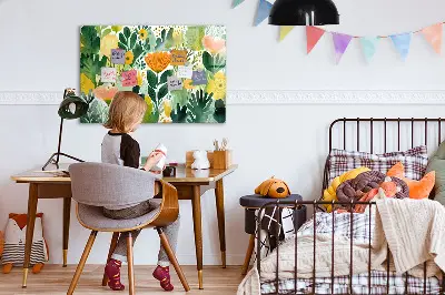 Watercolor Flowers Magnetic Board