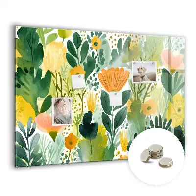 Watercolor Flowers Magnetic Board