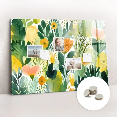 Watercolor Flowers Magnetic Board