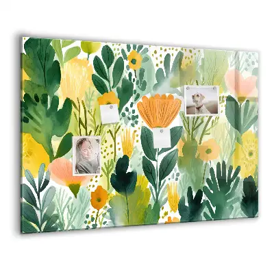 Watercolor Flowers Magnetic Board
