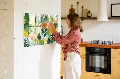 Watercolor Flowers Magnetic Board