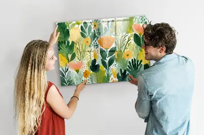 Watercolor Flowers Magnetic Board