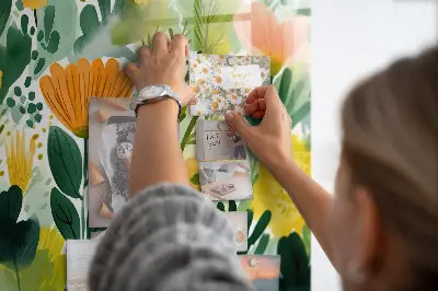 Watercolor Flowers Magnetic Board
