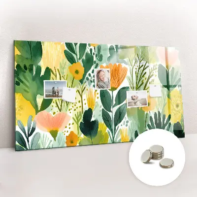 Watercolor Flowers Magnetic Board